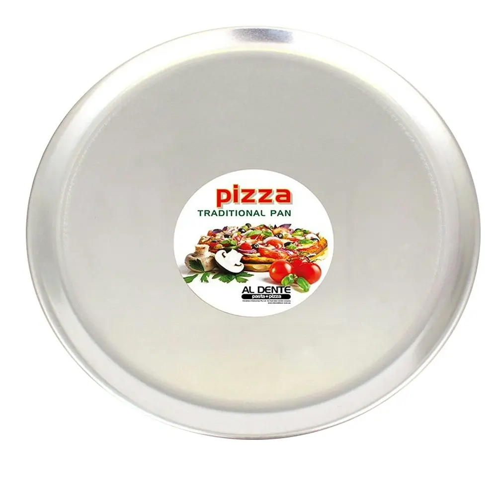 2x Al Dente Round Aluminium Pizza Oven Pan Tray 14"/35cm Diameter Cooking/Baking