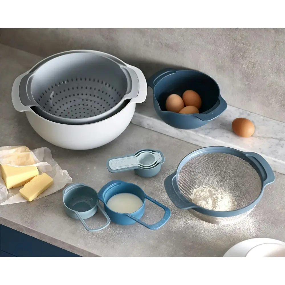 9pc Joseph Joseph Nest 9 Plus Compact Food Preperation Bowl/Sieve/Colander Sky