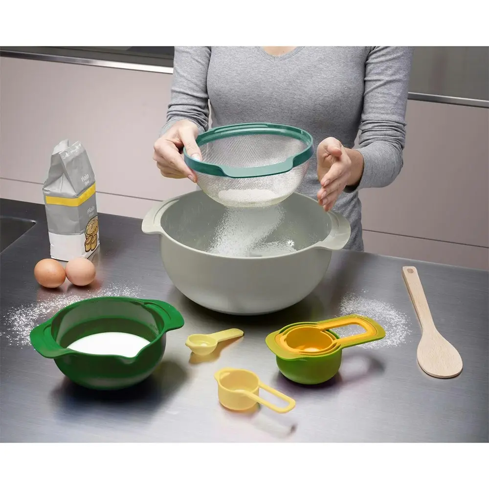 Joseph & Joseph Nest9 Plus Opal Cooking Compact Measuring Cup And Bowls Set