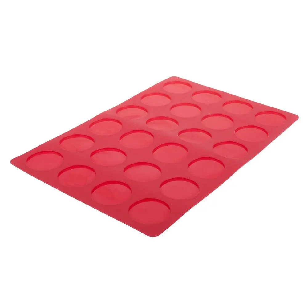 2x Daily Bake Silicone 24 Cup Non-Stick Macaron Baking Sheet/Tray 36x23cm Red