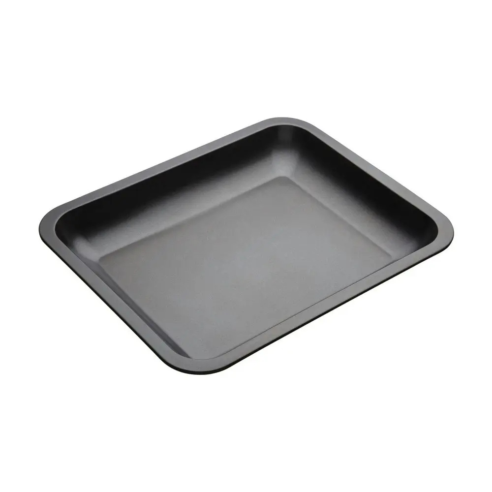 2x MasterCraft Heavy Base 33x25.5cm Medium Roasting Pan Baking/Cooking Tray Grey