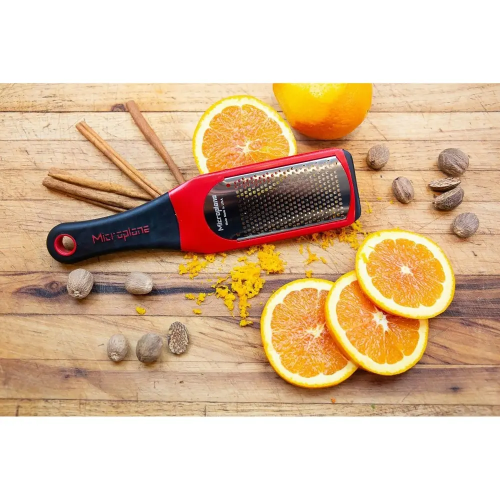 Microplane Artisan Fine Grater Stainless Steel Lime/Citrus Lemon Zester Red