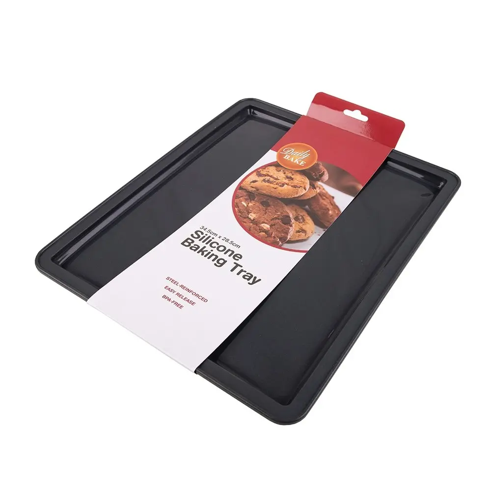 Daily Bake Non Stick Silicone Baking Tray 31.5 x 25cm Cookie Pan w/Steel Frame