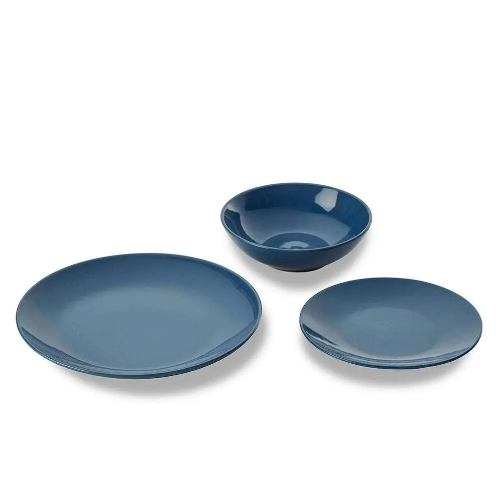 12pc Wiltshire Ocean Everyday Dining Glazed Stoneware Modern Dinnerware Set