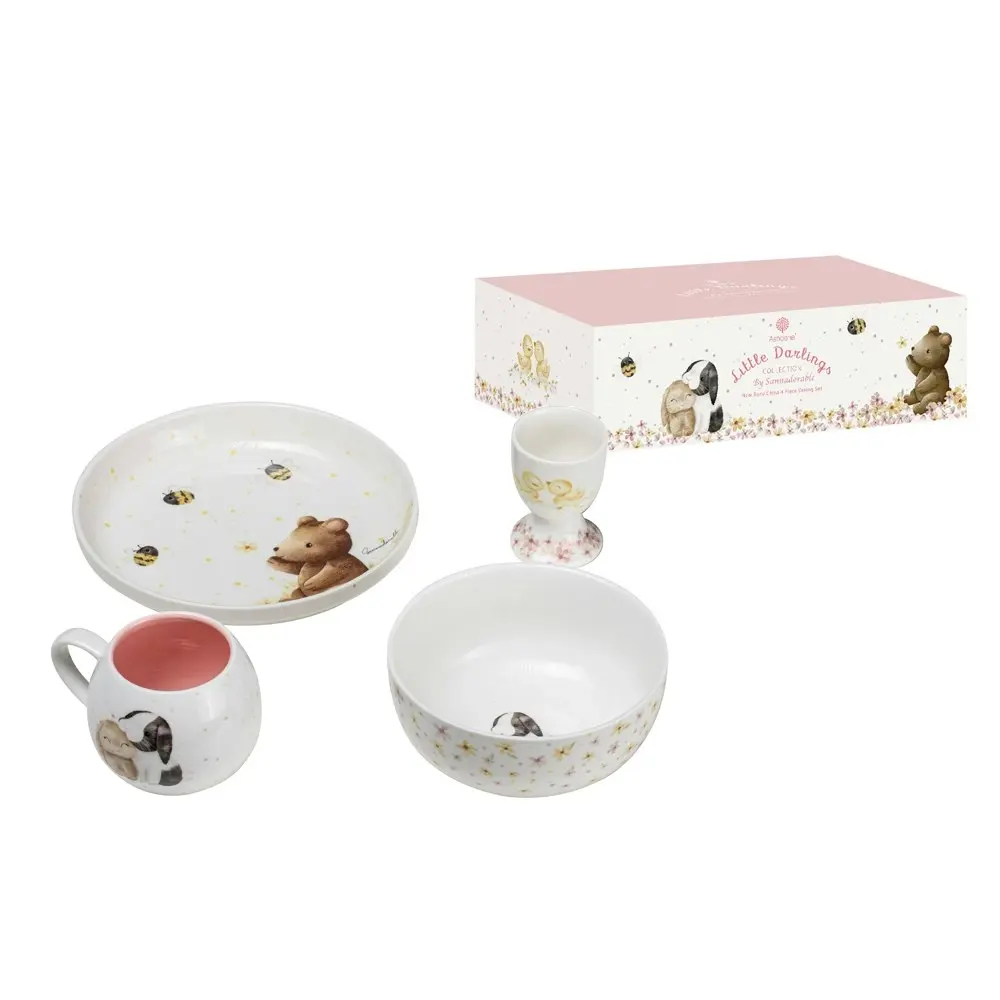 4pc Ashdene Little Darlings Kids Ceramic Mug/Egg Cup/Bowl/Plate Tableware Set