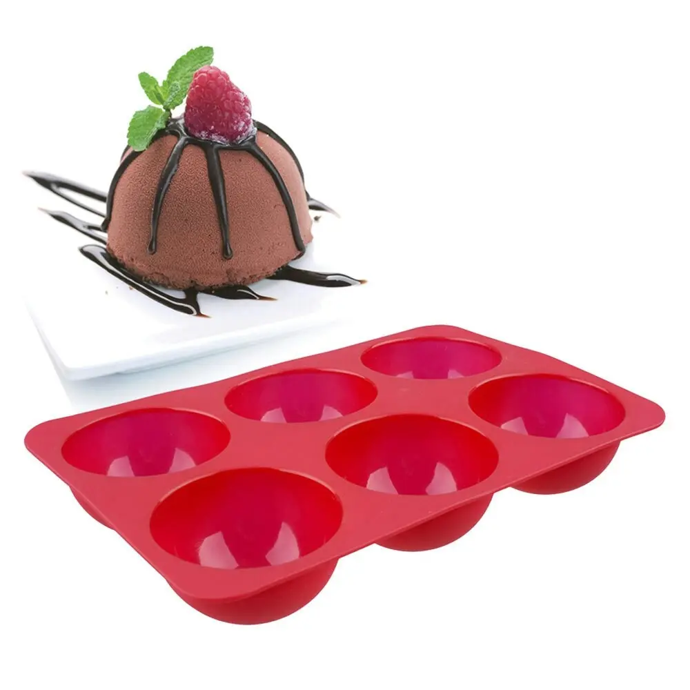 2x Daily Bake Silicone Non-Stick 6 Cup Dome Dessert Mould/Tray 6.6x4cm