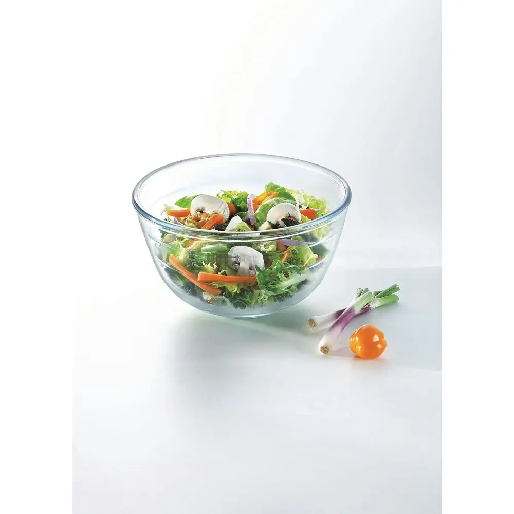 O Cuisine 24cm/3L Glass Mixing Bowl Dish Round Kitchen Baking Cookware Clear