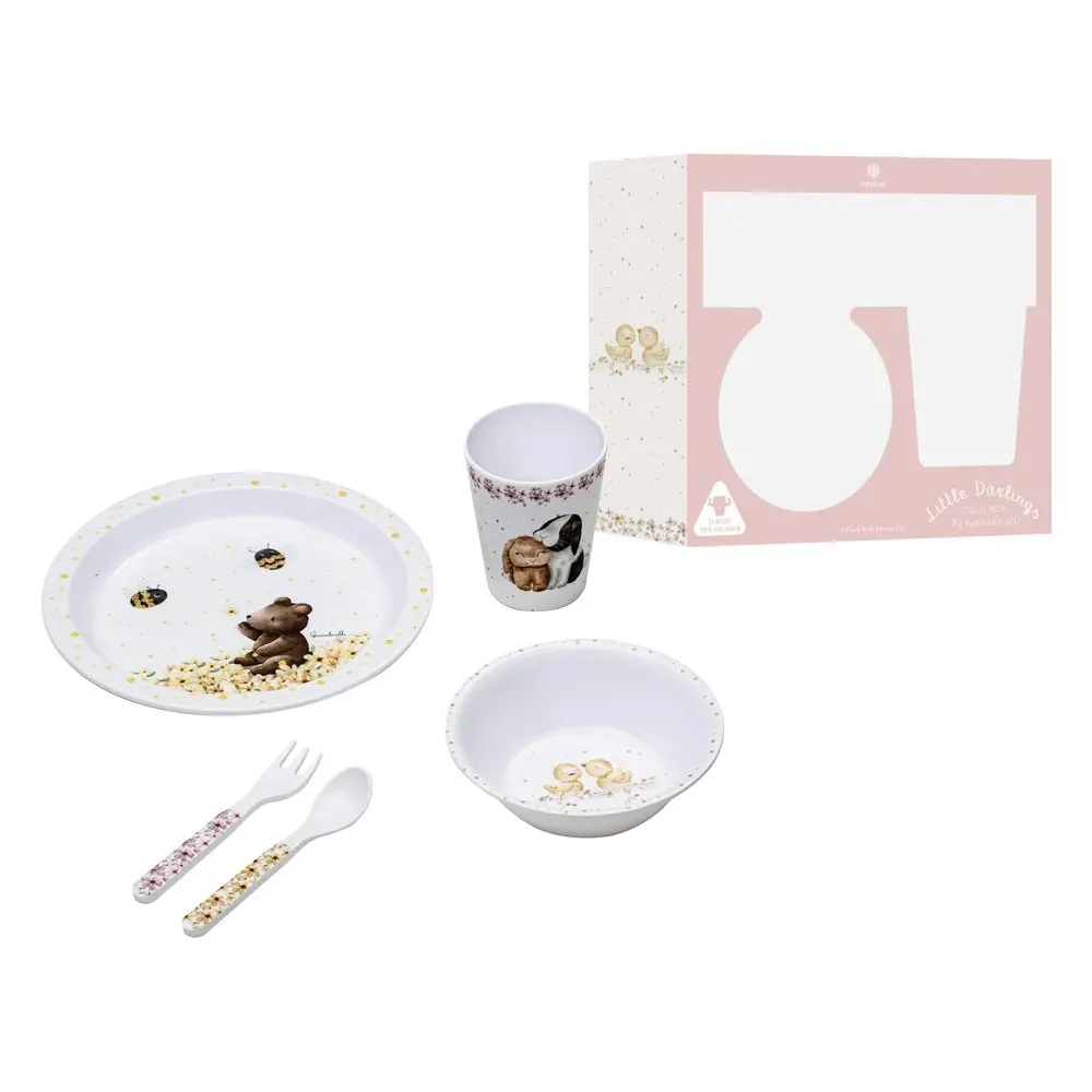 5pc Ashdene Little Darlings Kids Melamine Dinner Set Cup/Spoon & Fork/Plate