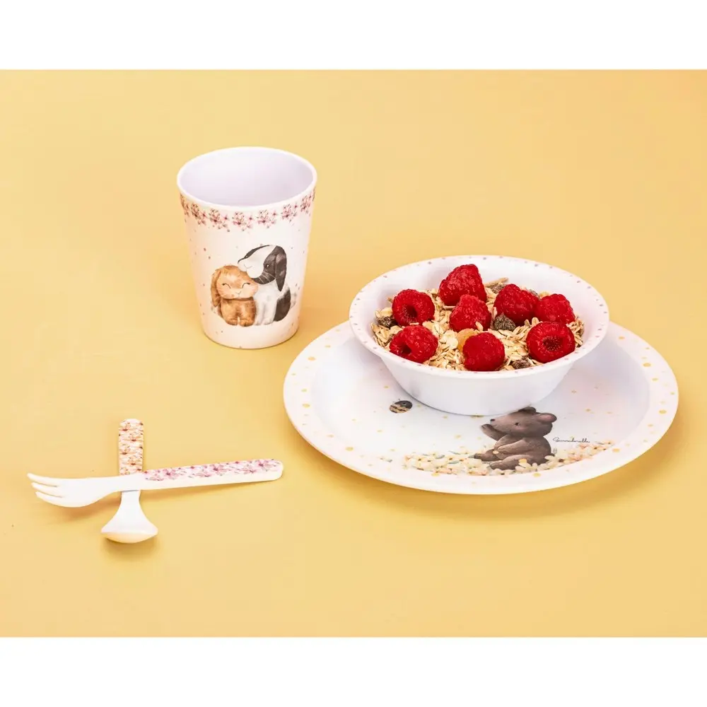 5pc Ashdene Little Darlings Kids Melamine Dinner Set Cup/Spoon & Fork/Plate