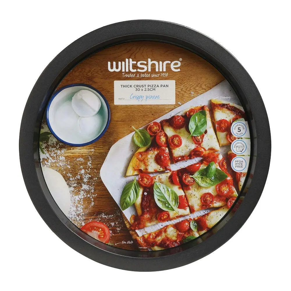 2PK Wiltshire Easybake Round Deep Thick Crust Pizza Pan Oven Baking Tray 31cm