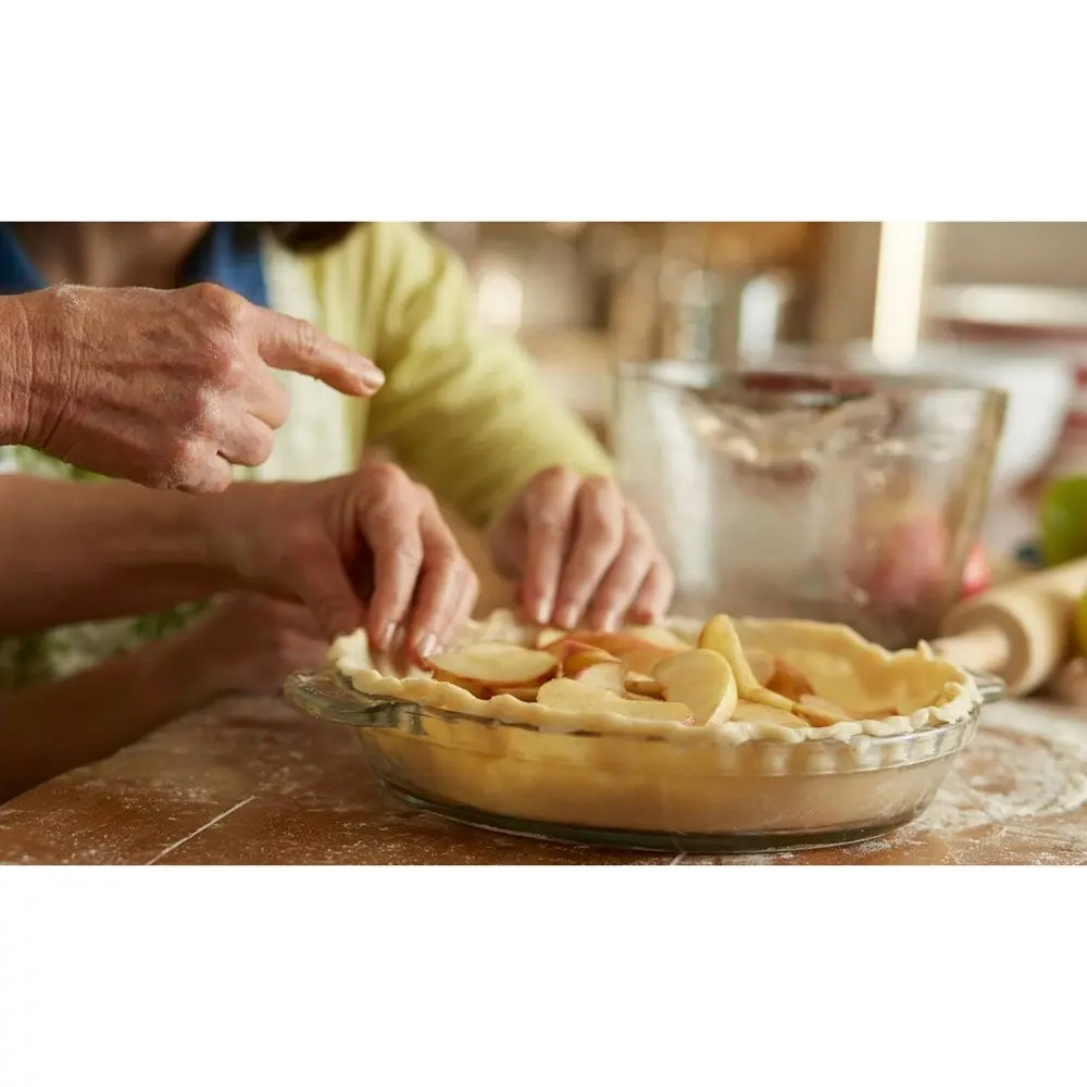 Anchor Hocking Fire King Deep 23cm Glass Pie Dish Kitchen Baking Tray Clear