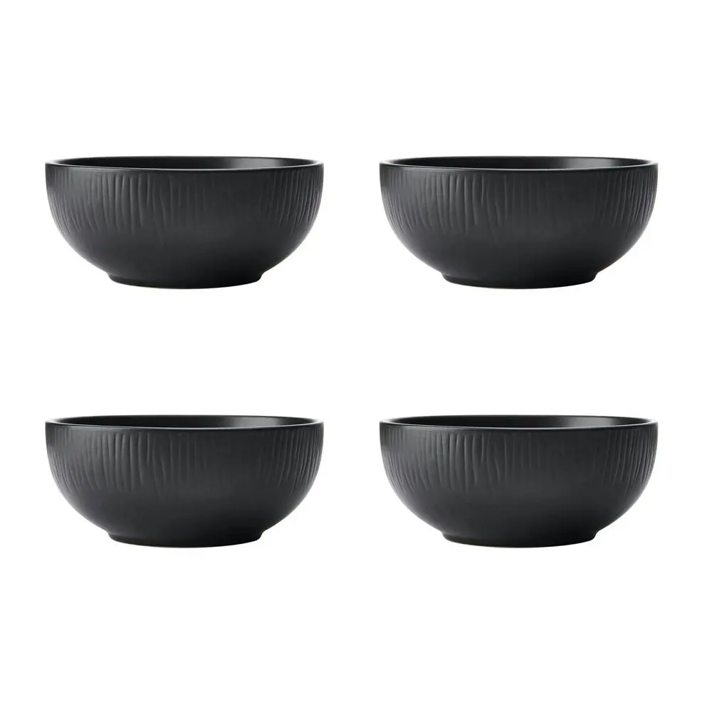 12pc Mikasa Jardin Midnight Stoneware Everyday Dining Dinner Set - Black