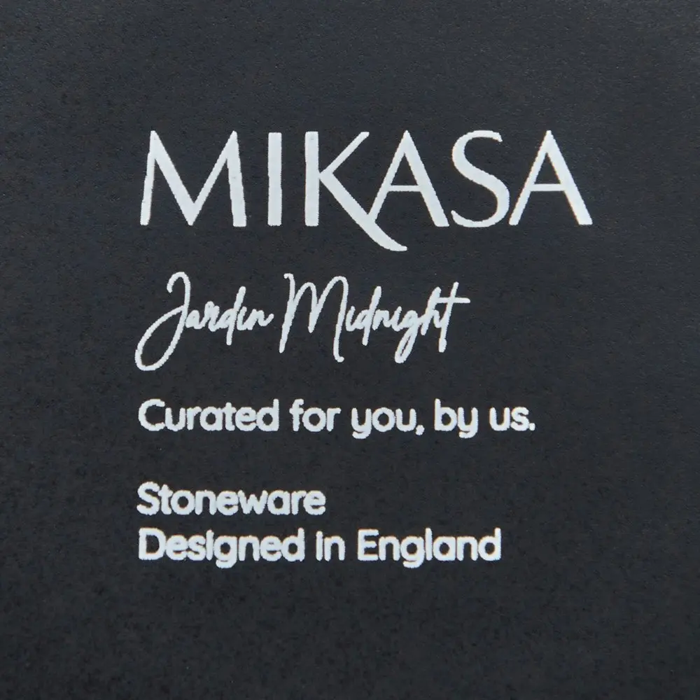 12pc Mikasa Jardin Midnight Stoneware Everyday Dining Dinner Set - Black