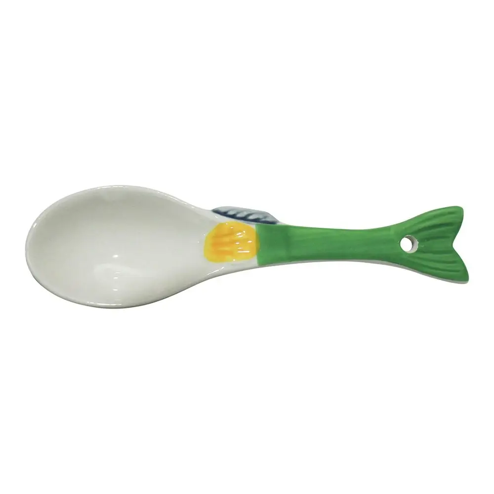 6x Ceramic 13.5cm Fish Oscar Spoon Home/Kitchen Dining Food/Soup Serving Utensil