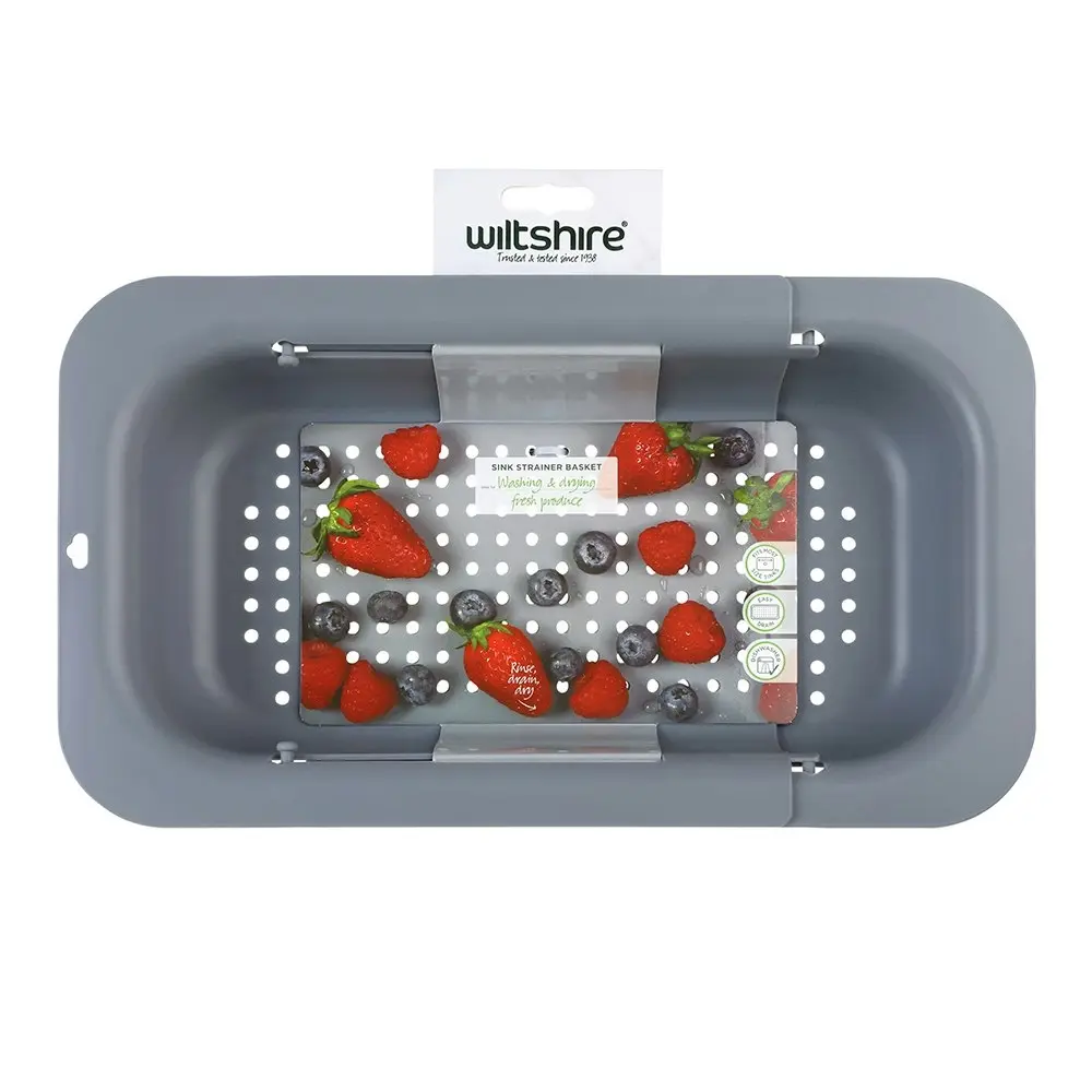 2PK Wiltshire Expandable Multi-Purpose Kitchen Sink Strainer Collander Basket