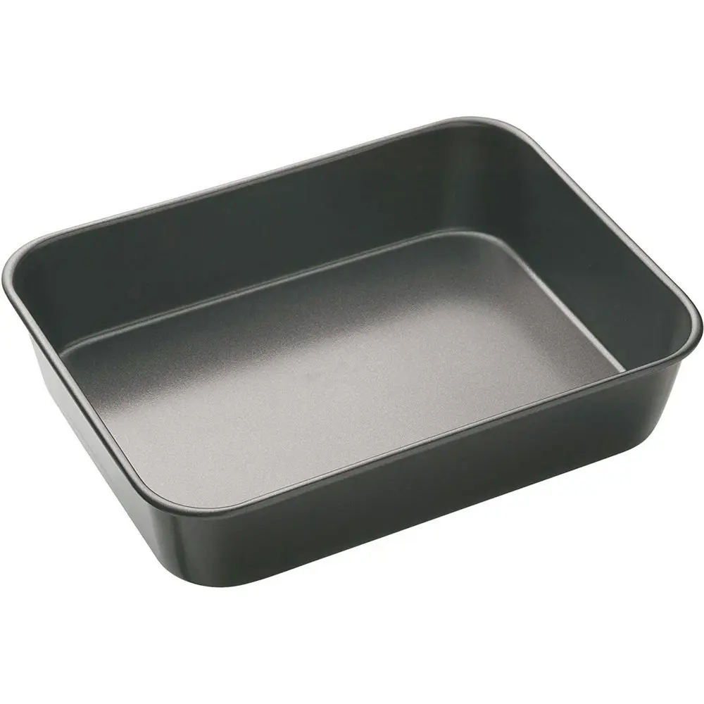 2x MasterCraft 39x28cm Heavy Base Deep Non-Stick Roasting/Baking Pan Large Black