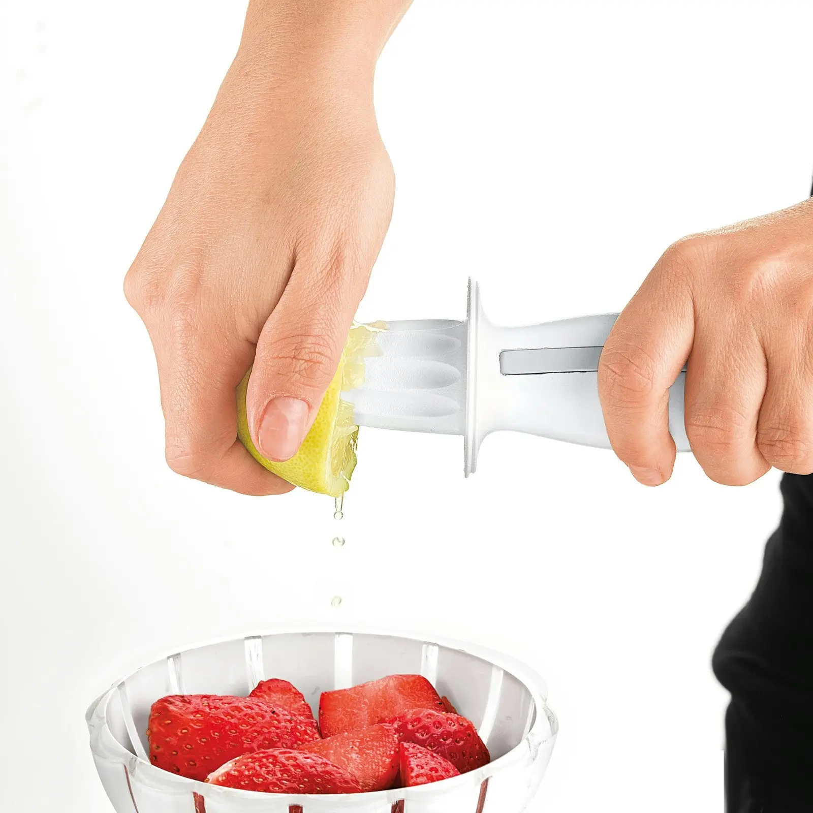 Guzzini Squeeze & Grate 16.5cm Stainless Steel Manual Lemon Juicer & Zester Grey