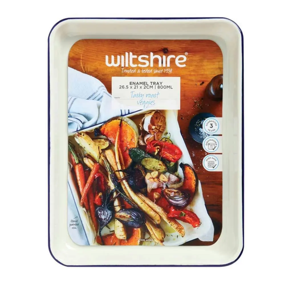 Wiltshire Double Coated Porcelain Enamel Baking Tray 26.5x21x2cm 800ml