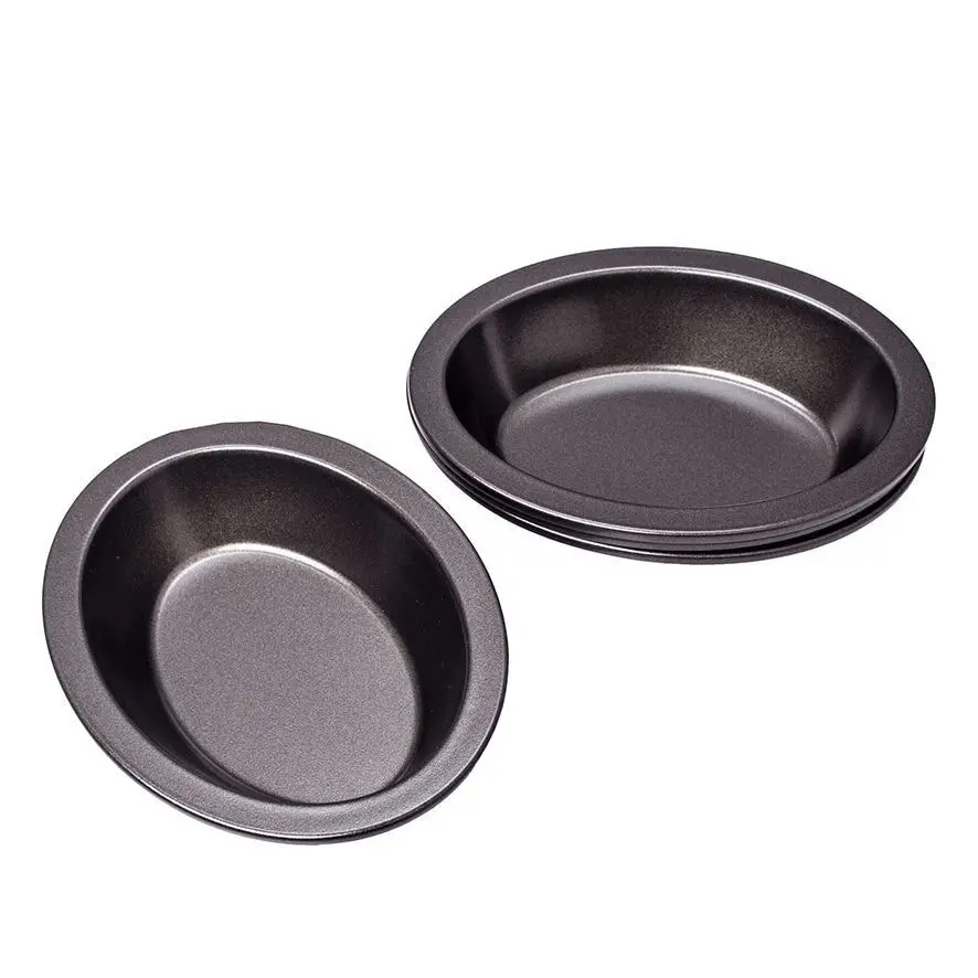 4pc Daily Bake Non Stick Oval Pie Dish 14x10cm Baking Tin Mould Cup Bakeware