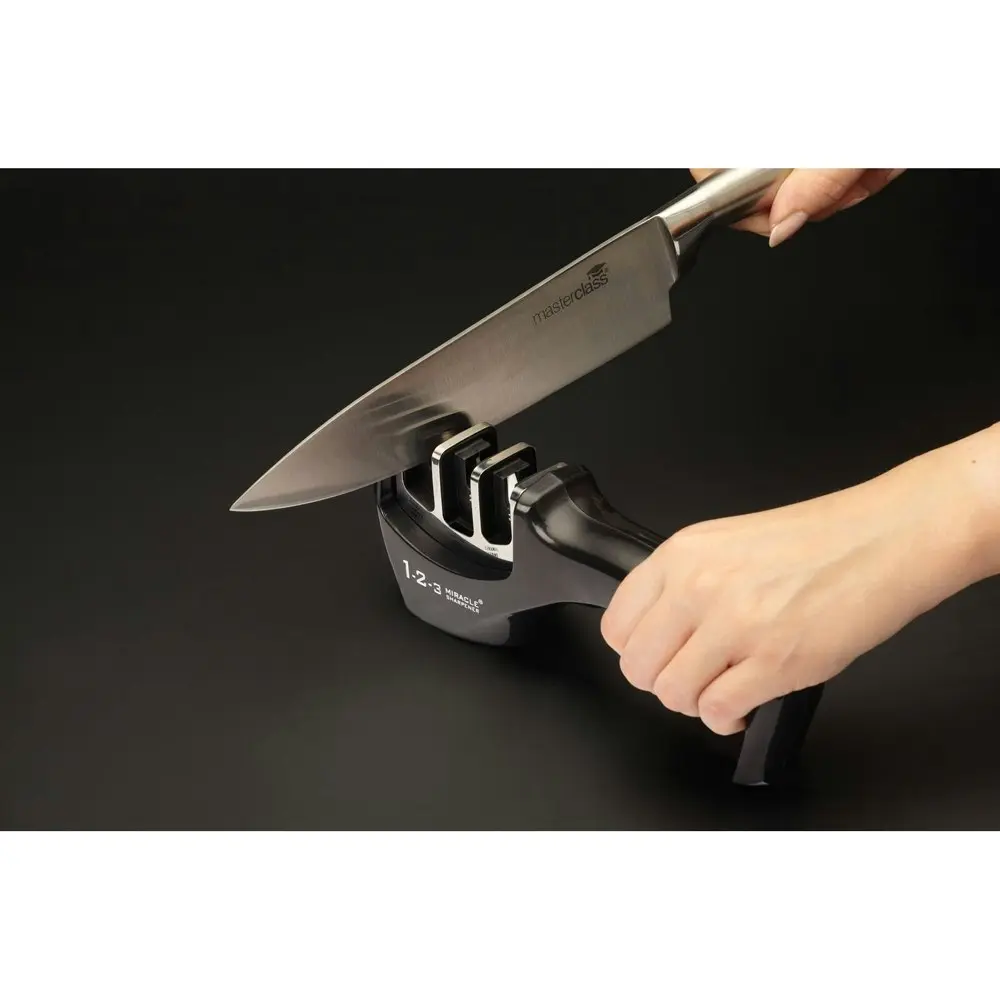 MasterCraft 3-Stage 20cm Tungsten Steel Kitchen Knife Blade Sharpener Black