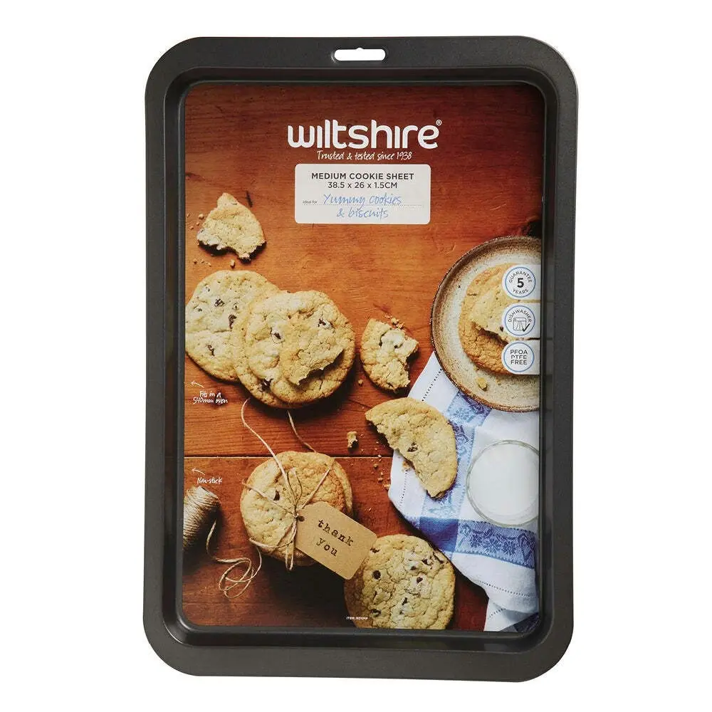 2PK Wiltshire Easybake Non-Stick Rectangular Cookie Baking Sheet Oven Tray 39cm