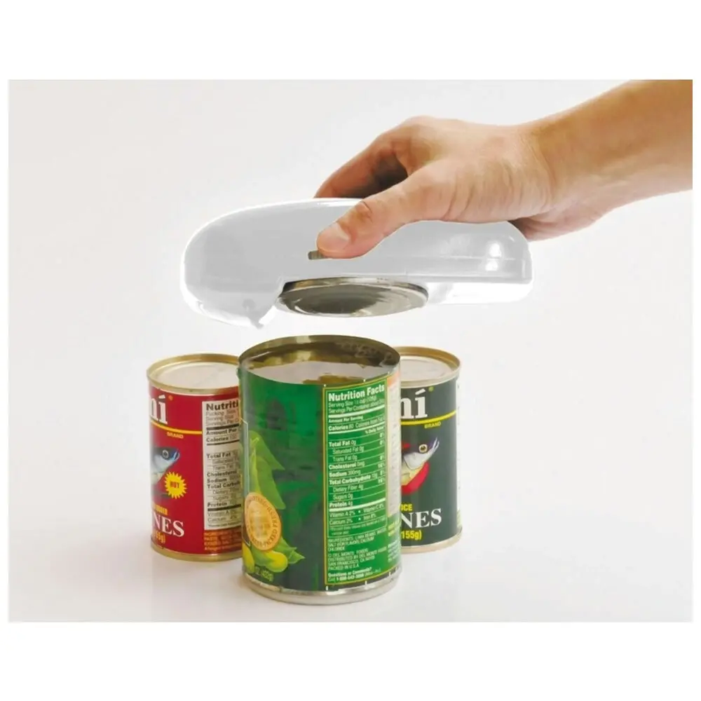 Handy Electric/Battery Operated Can Opener Automatic/Hands Free Food/Drink White