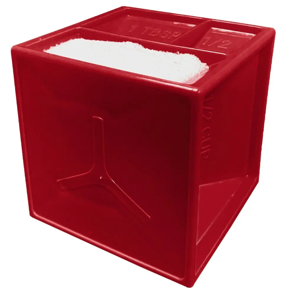 Mighty Chef 8.8cm All-In-One Kitchen Metric/Impreial Measuring Unit Cube/Cup Red