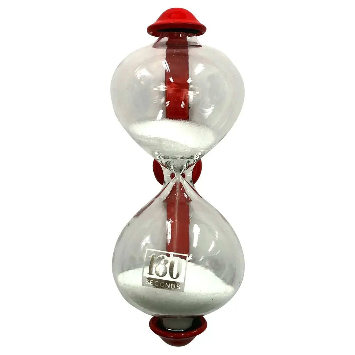 2x Dulton Magnetic 8.5cm Sandglass 3-Minute Metal Kitchen Timer Hourglass Red