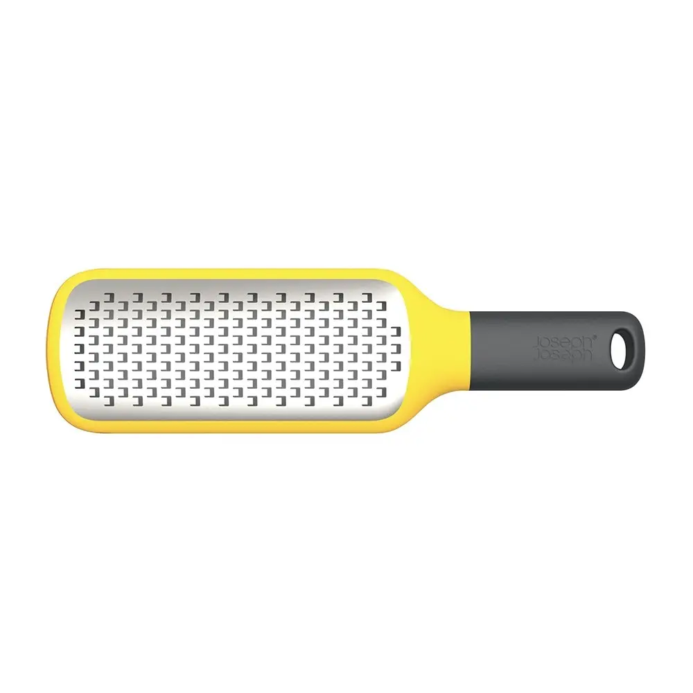 Joseph Joseph Grip Stainless Steel Coarse Paddle Grater with Bowl Grip Yellow