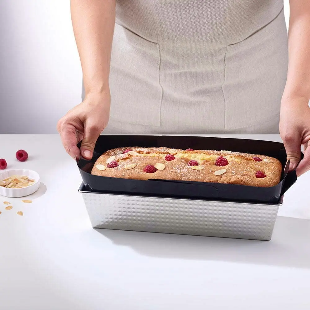 Nostik Reusable Adjustable Loaf Tin Liner Oven Baking Mat Pad Rectangle Black