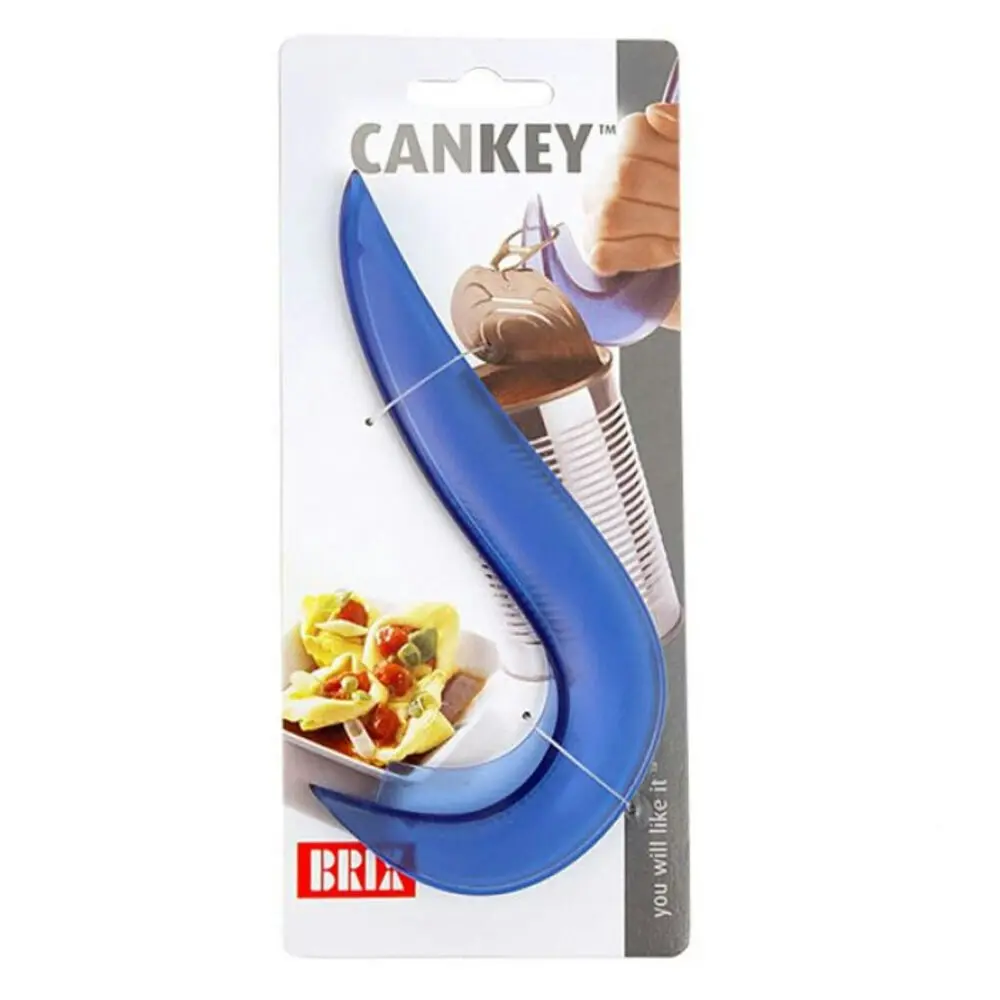 2x Brix Cankey Kitchen Easy Ring Pull Plastic Can/Tin Opener/Lid Remover Blue