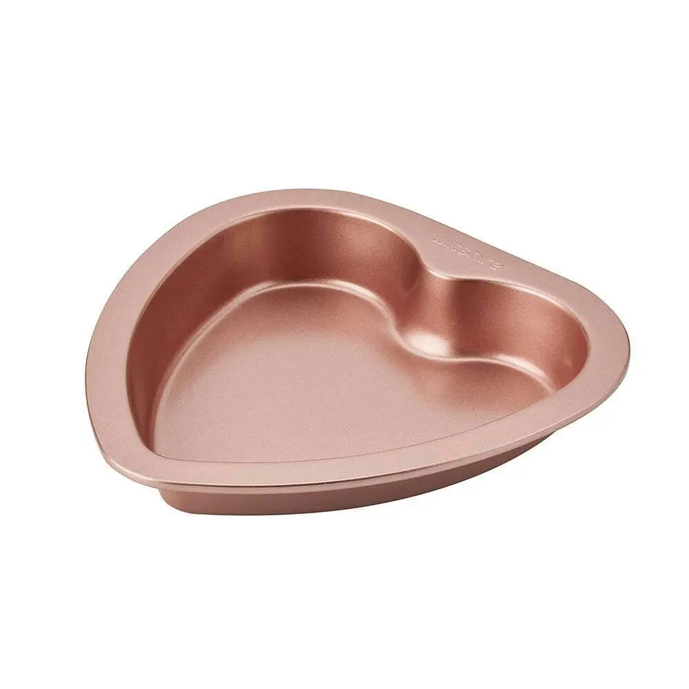 Wiltshire Rose Gold Heart Shaped Non-Stick Baking Cake Pan Oven Safe Tin 19cm