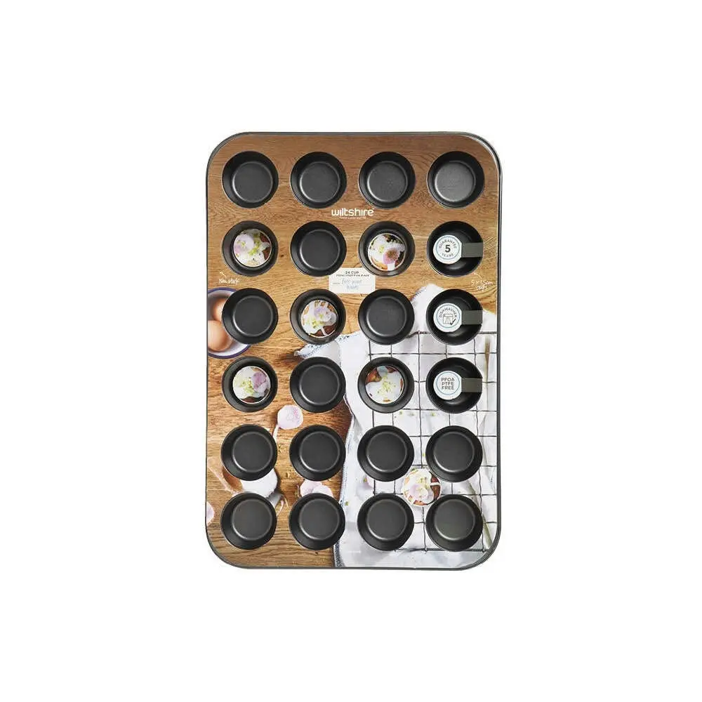 Wiltshire Easybake Non-Stick 24 Cup Mini Muffin/Cupcake Pan Baking Tray