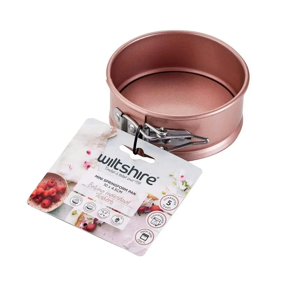 2PK Wiltshire Rose Gold Non-Stick Mini Round Springform Baking Pan Oven Tin 10cm