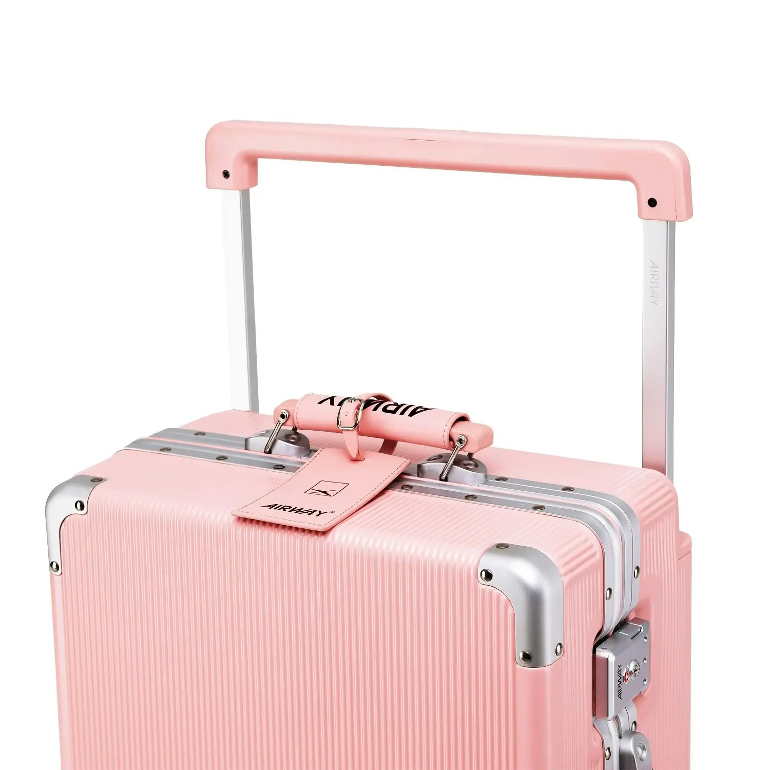 Airway Titan Carry - Aluminium Frame Suitcase Carry-On Luggage 20 Inch Pink