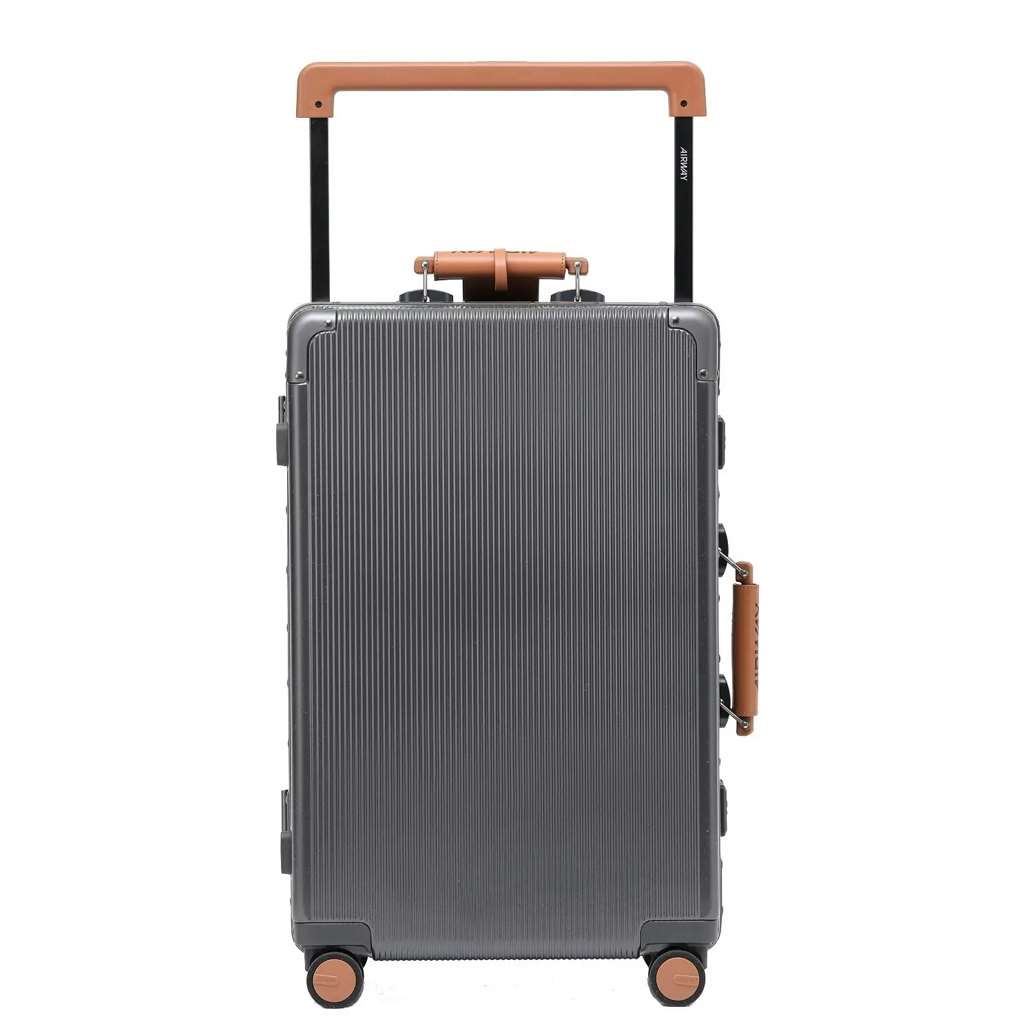 Airway Titan Plus- Aluminium Frame Suitcase Medium Check-In Luggage 24 Inch Black