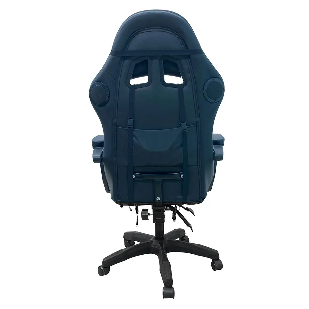 Spire Onyx Adjustable Gaming/Office Chair w/ RGB Lighting And Massager Black