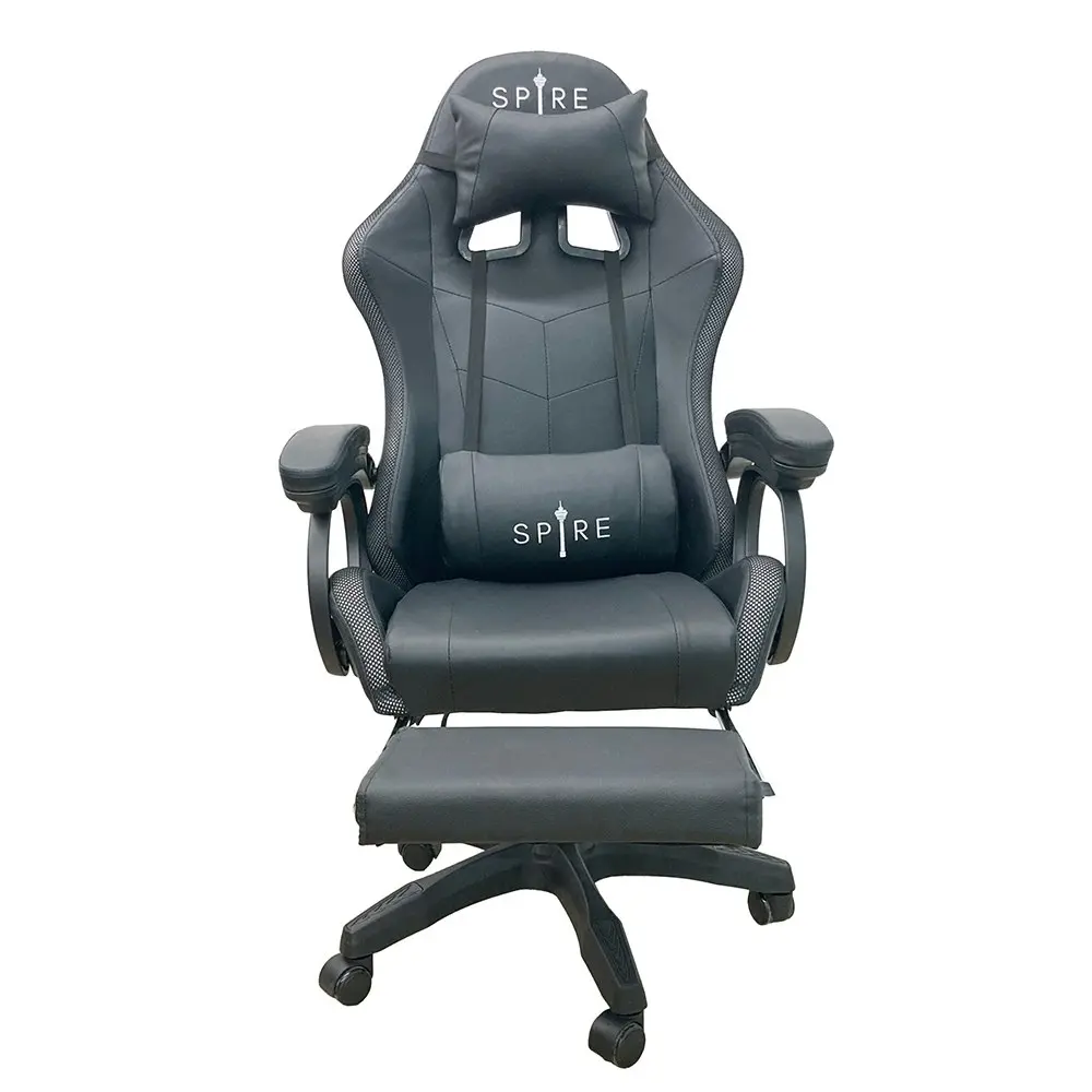 Spire Onyx Adjustable Gaming/Office Chair w/ RGB Lighting And Massager Black