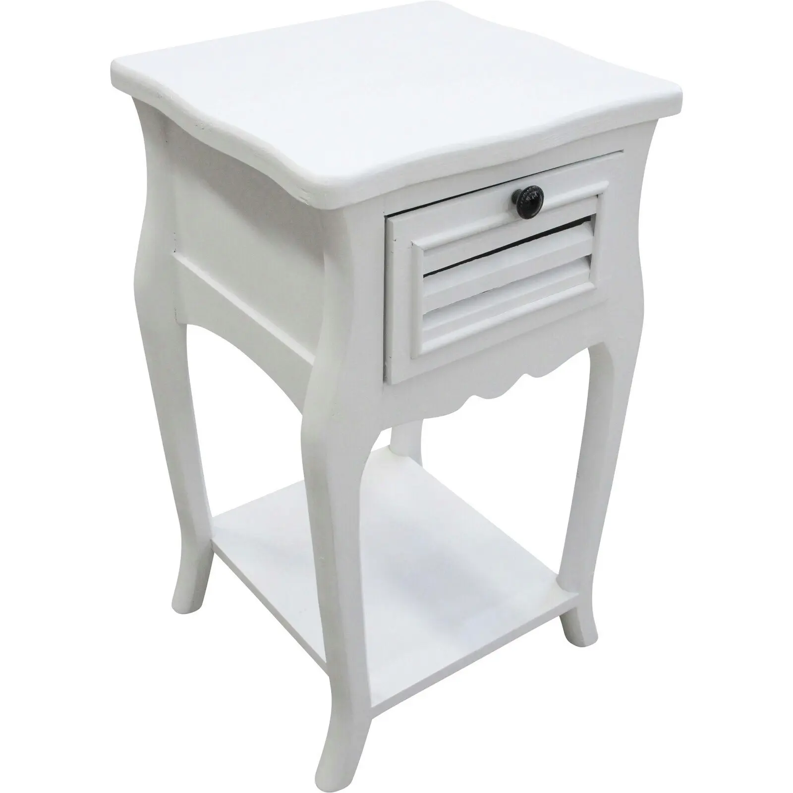 Lenno Fir Wood 38x65cm Bedside Table w/ Drawer Home/Bedroom Furniture White