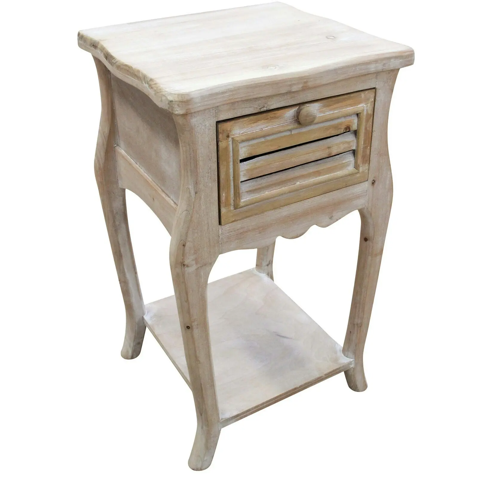 Lenno Fir Wood 38x65cm Bedside Table w/ Drawer Home/Bedroom Furniture Natural