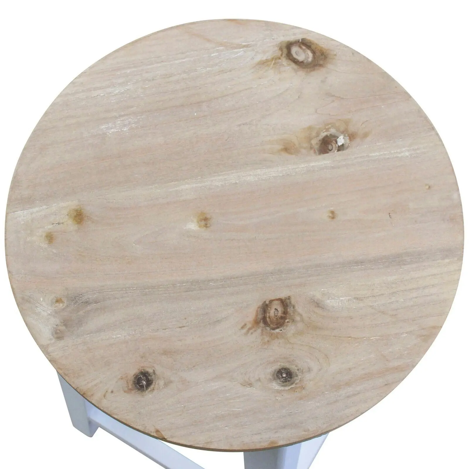 Palmy 66cm Fir Wood Round Stool Home/Office Kitchen Decorative Furniture White