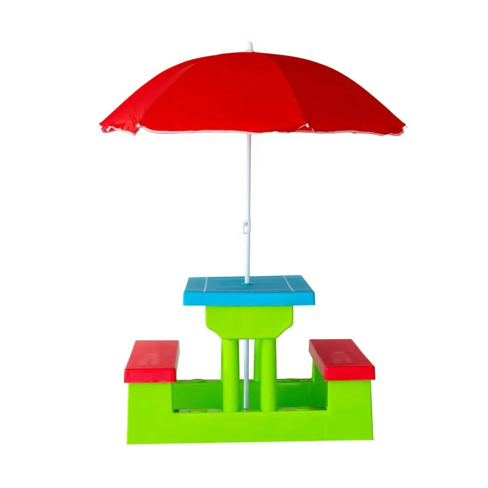 Hacienda Kids/Childrens Durable Outdoor Picnic Table Set with Umbrella 3Y+