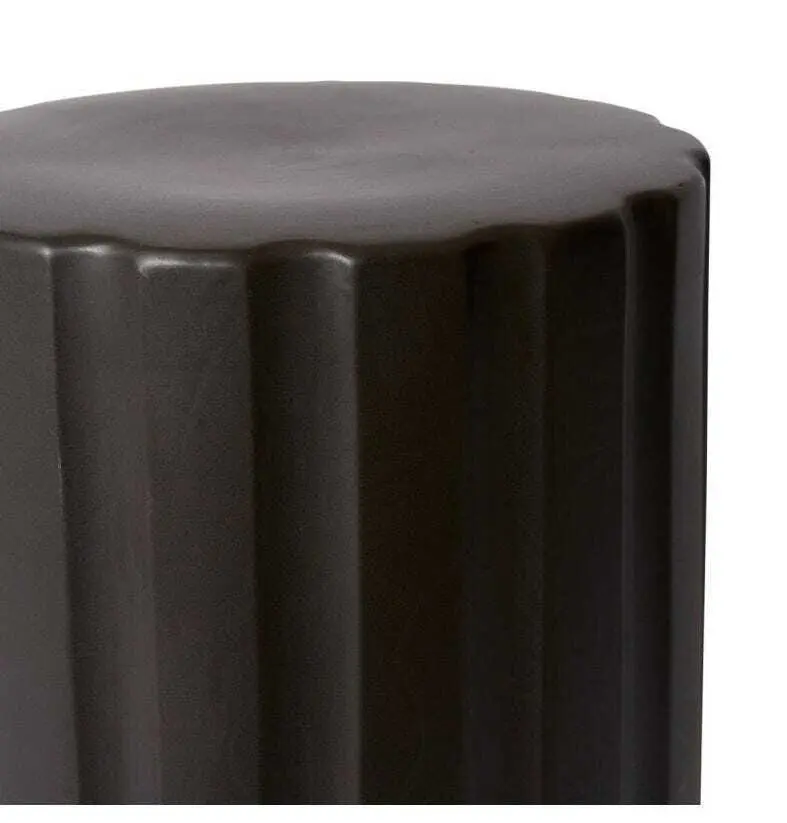 E Style Dalton 45cm Ceramic Stool Round Home Room Furniture Chair Black