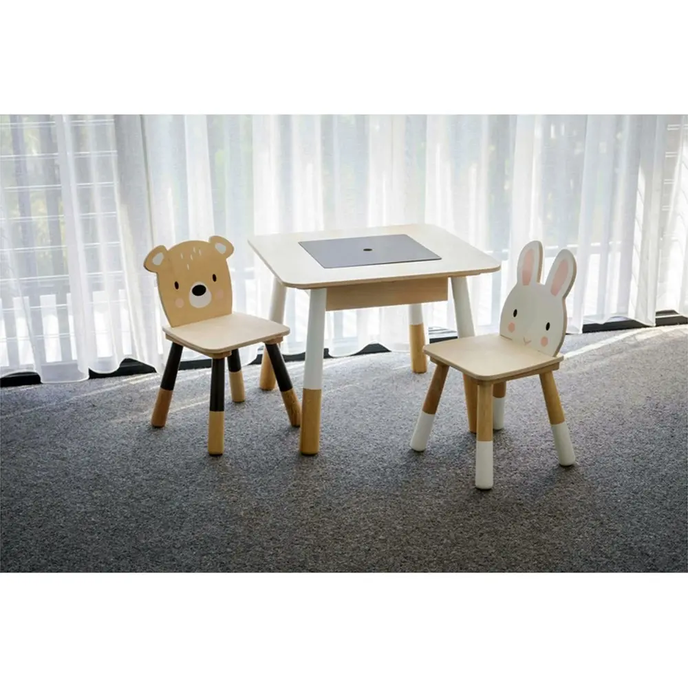 Tender Leaf Toys Forest Wooden Table & Chairs Kids Furniture Pretend Toy Set 3y+