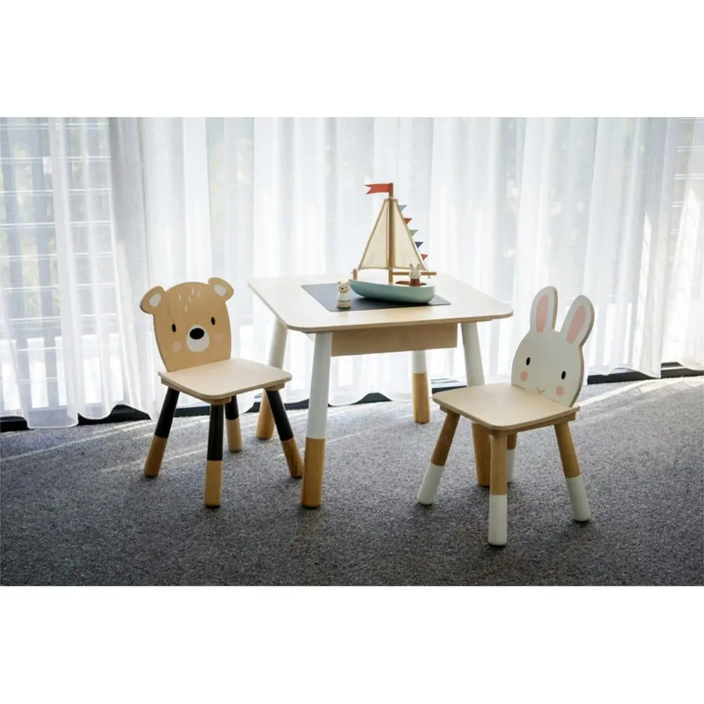 Tender Leaf Toys Forest Wooden Table & Chairs Kids Furniture Pretend Toy Set 3y+