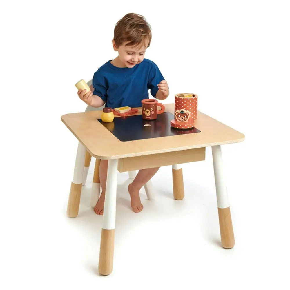 Tender Leaf Toys 31cm Forest Square Wooden Table w/ Storage Compartment 3y+