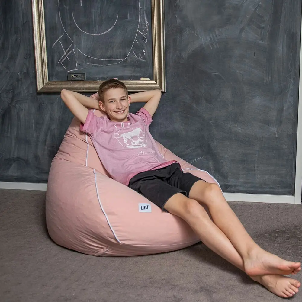 Life! Classic 50x70cm Teardrop Indoor/Outdoor Bean Bag Cover w/Liner Coral 300L