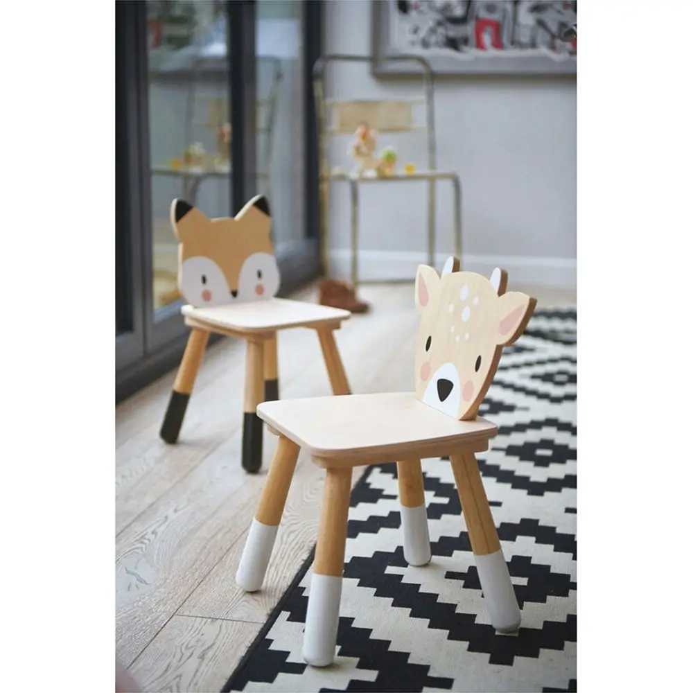 Tender Leaf Toys 48cm Forest Fox Wooden Chair Kids/Children Stool Furniture 3y+