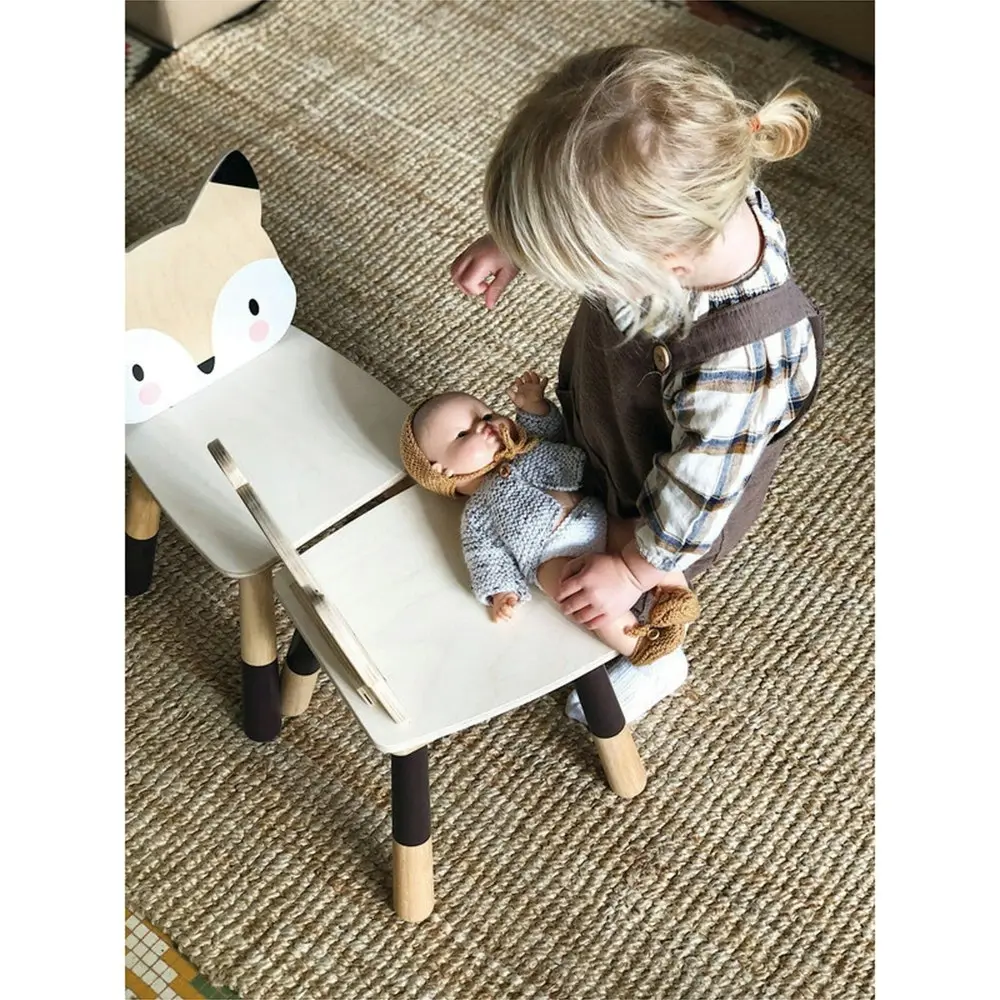 Tender Leaf Toys 48cm Forest Fox Wooden Chair Kids/Children Stool Furniture 3y+