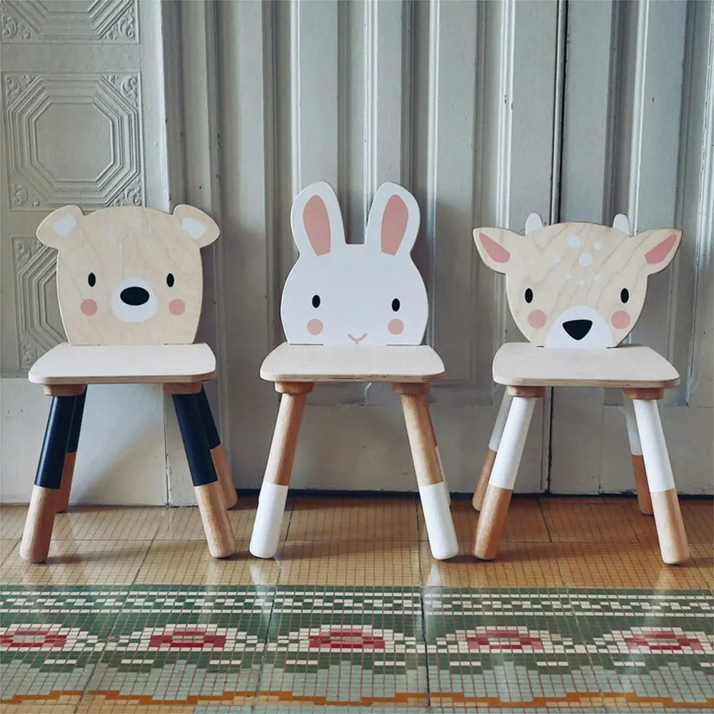 Tender Leaf Toys 48cm Forest Deer Wooden Chair Kids/Children Stool Furniture 3y+